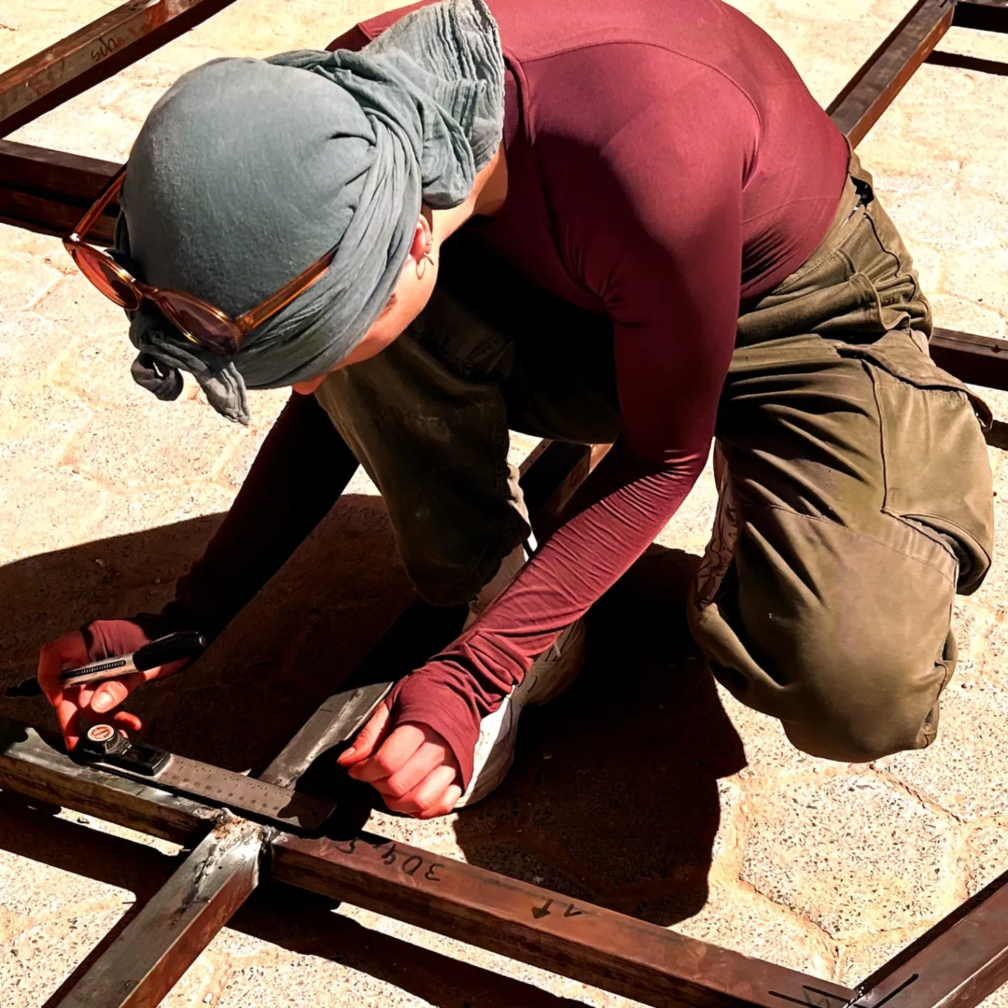 The frame on site